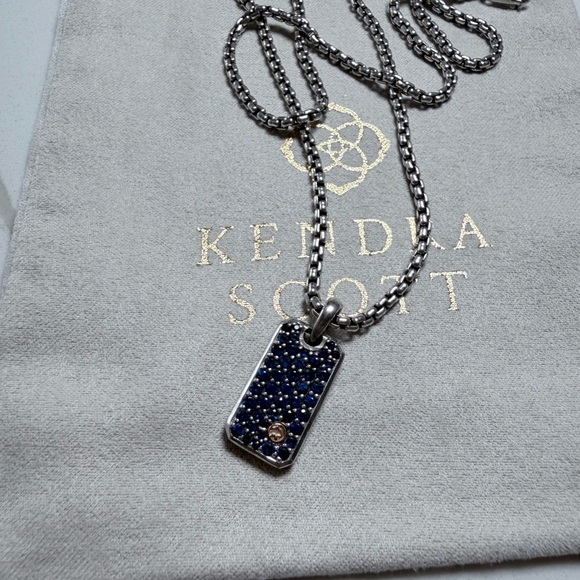 Effy Men's Blue Sapphire Pendant Necklace - 925 Silver Chain